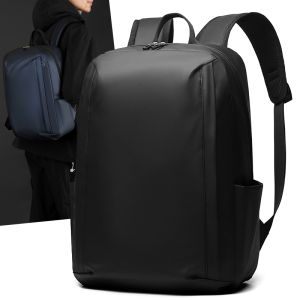 Mens Casual Business Large Capacity Laptop Bag Soft Leather Backpack Travel Bag Daily Commuting Backpack Waterproof