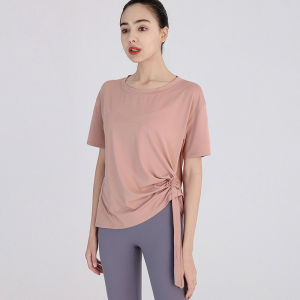 Womens Loose Sporty T-Shirt Quick Dry Breathable Training Yoga Fitness Clothing Pilates Cover up Short Sleeve