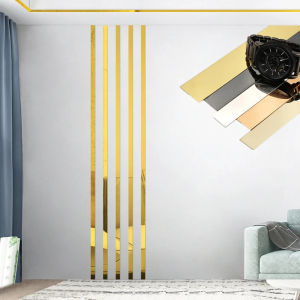 10 Miếng Dán Gương Viền Trần Tự Làm Miếng Dán Gạch Tường Nghệ Thuật Acrylic Tự Dính Miếng Dán Tường 3D Trang Trí Trang Trí 5*20Cm