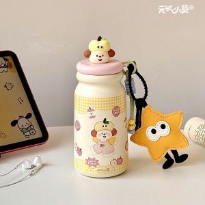 Cốc Nước Giữ Nhiệt Hình Chú Chó Mèo Dễ Thương 500ml Cốc Nước Đi Học Cho Nữ Cốc Giữ Nhiệt Bằng Thép Không Gỉ Cốc Đựng Trà Tách Biệt