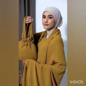 Mukena Dewasa 3in1 Crinkle Airflow Polos Premium Mewah Jumbo Traveling