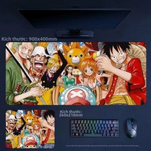 Bandai | ONE PIECE Luffy Zoro Series Tấm Lót Chuột Bằng Da Chống Trượt Chất Lượng Cao Kích Thước Lớn Khóa Chính Xác Cạnh Thảm Trải Bàn Chống Trượt Dành Cho Game Thủ