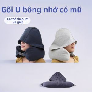 Gối Đệm Hơi Hình U Có Mũ