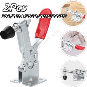 2Pcs Quick Release Horizontal Clamps Locking Lever Fastener Hand Tool GH-201/201A/201B/201C/225D Toggle Clamp Woodworking Tool