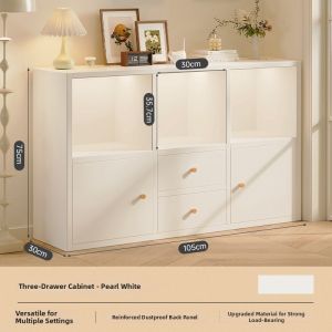 ZHUOHE | Cream-colored Storage Cabinet Divider Multipurpose Shelf