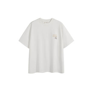 เสื้อยืดคู่รักแขนสั้นลายหมาแฮมเบอร์เกอร์ REAIMNESS 25SS ทรงหลวม สไตล์ฤดูร้อน ปกติ คอกลม สีพื้น เสื้อยืดคู่รัก