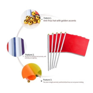20pcs 14x21cm Solid White Blank Flags Handheld for Activity Sports