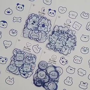 Stiker Anti Air Transparan Lucu Binatang Anjing Kecil Kelinci Bebek Kartun Cute Imut