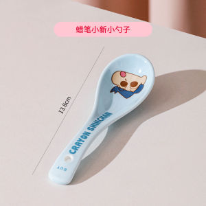 CRAYON SHINCHAN | New Cute Cartoon Crayon Shin Chan Ceramic Spoon and Chopsticks Kitchen Cutlery Heatable Beautiful Tableware Kid Birthday Gift