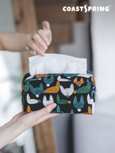 Handmade Embroidered Paper Tissue Box Chinese Style Car Hanging Living Room Tissue Bag Home Use Japanese Style