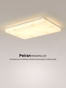 FANZHEN | Modern Minimalist Cloudy Stone Imitation Rectangular Ceiling Light Golden Silk Texture