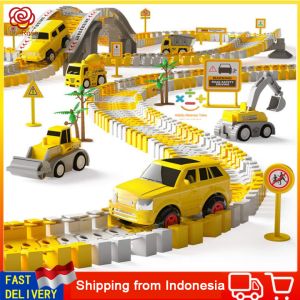 460Pcs Mainan Track Elektrik Anak Set DIY City Konstruksi Truck Menyenangkan Mobil Perakitan Mainan