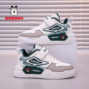Bobdog Kids Sports Shoes Leather Upper Lightweight Anti-slip Running Shoes for Boys Spring Autumn Collection Comfortable