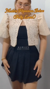 HABLON Modern Filipiniana Bolero Attire for women Graduation Oath Taking Summit Wear Wedding Comfort Fabric Formal Elegance Traditional Formal Womenswear Fit Lace Top