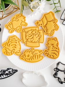 Mô Hình Cắt Bánh Hình Mèo Hoạt Hình Dễ Thương DIY Baking Tool Moulds Cho Người Mới Bắt Đầu Làm Bánh Quy Tại Nhà Nồi Nướng