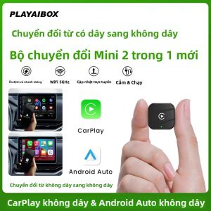 2in1 Không Dây CarPlay Android Auto Adapter 5G Wifi Smart Dongle Plug & Play Cho MG Opel Toyota Kia Jeep - Phụ Kiện Xe Hơi