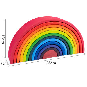 Wooden Rainbow Block Colorful Stacking Building Block Children Open-shaped creative building blocks Montessori Educational Toy