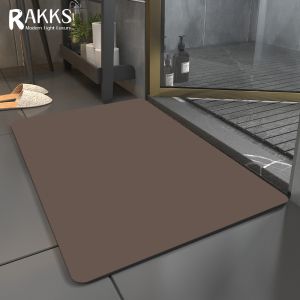 RAKKS Large Size Diatomite Bath Mat Quick Dry Water Absorption Design Anti Mold Floor Pad for Bathroom Entrance Home Carpet Rug
