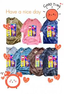 เสื้อยืดขายส่ง ขายปลีก ฟอกวินเทจ  MONSTERS ลาบูบู้ เสื้อคอกลม LABUBU  สไตล์เกาหลี ใส่ได้ทั้งคุณผู้ชาย คุณผู้หญิง  สินค้าพร้อมส่งทุกวัน