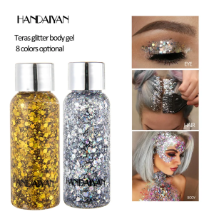 Multipurpose High Gloss Body Glitter Nail & Hair Gel Art Waterproof Sparkling Face Makeup Decoration for Party Festival Sequins