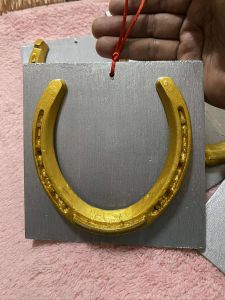 Golden Horse Shoe Charn and Protection Decor Ornaments