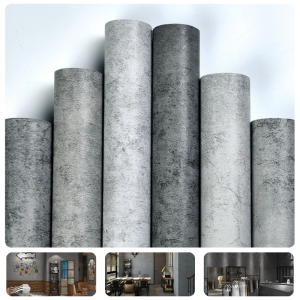 40cm PVC Dark Gray Waterproof Industrial Style Self-adhesive Wallpaper Library Living Room Bedroom Wall Renovation Vinyl Sticker