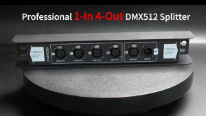Pknight 4 Port DMX Splitter 1 In 4 Out | Opto Isolated DMX512 Signal Amplifier with PowerCON Input Output Rack Mount