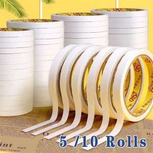 5/10Rolls White Double-sided Tape Transparent Super Strong Adhesive Tape Household DIY Process Office Supplies
