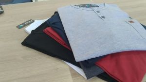 Kaos Pria Model Kurta Pakistan Terbaru Tangan 3/4 Bahan Cotton Combed 24s Premium Quality