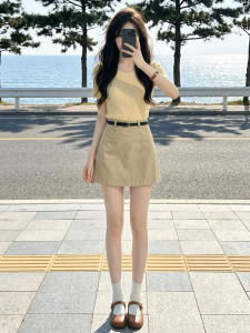LIRUSHAN | Korean Style Chic Short Sleeve Dress