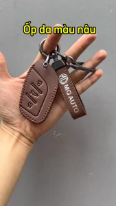 Ốp Chìa Khóa Xe MG MG5 HS ZS RX5 2022 2023 2024 Da Màu Nâu Và Đen Có Dây Móc Khóa Đi Kèm Lịch Sự