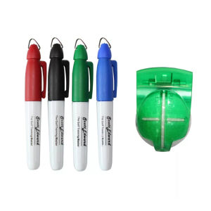 Scott Edward 1Pcs Golf Ball Green Line Clip Liner+4Pcs Marker Pen Golf Putting Position Aids Golf Ball Marker Golf Scribe Tools