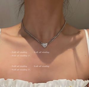 South Korea Ins Accessible Luxury Special-Interest Design Clavicle BM Fancy Easiest for Match a Heart Shape Rhinestone Zircon Necklace Necklace