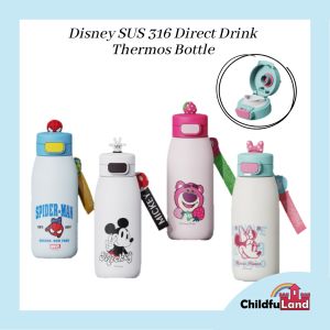 Disney Kids SUS316 Stainless Steel Direct Drink Thermos Bottle Vacuum Flask 600ml Mickey Minnie Spiderman Lotso