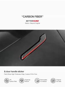 For Tesla Model Y Juniper Model 3 Highland 2024 Carbon Fiber Car Styling Door Handle Trim Protector Sticker Decor Accessories