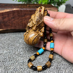 Indonesia Eaglewood Handmade Wood Carving Hand Toy Small Calabash Hand Pieces Wooden Cultural Artifact Crafts Ornaments Small Pendant