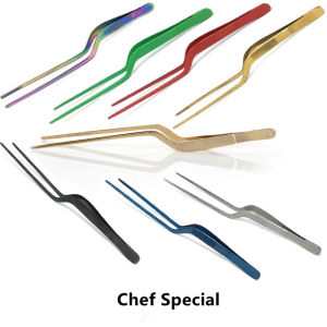 Taiwan-Made Molecular Colorful Plate Tweezers Chef Food Tweezers Western Food 304 Stainless Steel Tools