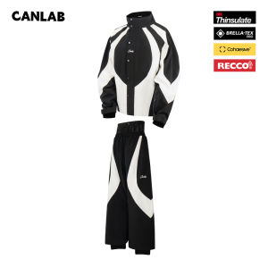 CANLAB Snow Suit Set Men Women Professional Waterproof Sealed Color Block Skiing Clothes Polyester Lining Anti-Uv Breathable