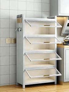 BMZAR kitchen rack storage rack kitchen cabinet space saving multi-layer cabinet heavy-duty dust-proof cabinet with wheels