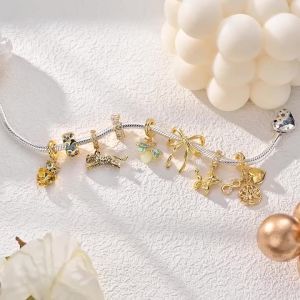 Hạt Charm Bạc 925 Sterling Hình Bướm Đom Đóm Phát Sáng Mặt Dây Chuyền Cho Vòng Tay Charm Động Vật Phát Sáng Trang Sức Zircon