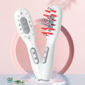 EMS Electric Massage Comb LED Blue Red Purple Light Therapy Hair Growth Scalp Brush Liquid Oil Applicator Anti Hair Loss Scalp Massager Type-C Charging