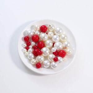 10-20pcs 6-20mm ABS Imitation Pearl Round Beads Charm Pendant for Earring Bracelet Necklace Choker DIY Ear Stud Jewelry Findings