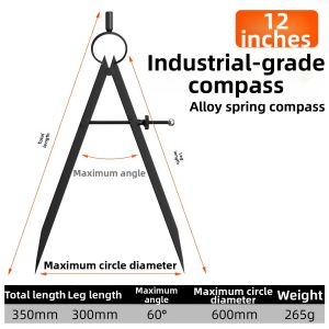 MEINWAY | Large Compass for Woodworking and Metalworking Line Drawing Tool
