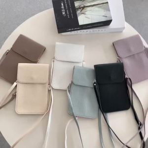 Fashion PU Leather Women Crossbody Bag Mobile Phone Purse Bags Solid Flap Messenger Bag Small Female Shoulder Handbag for Women