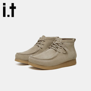 izzue | Retro British Style Men Mid-Cut Casual Shoes Thick Sole