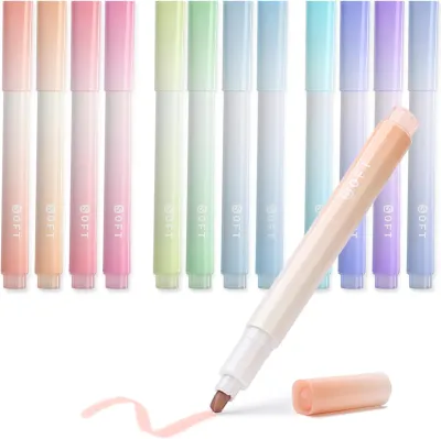 Pastel Bible Highlighter No Bleed Chisel Tip 12 Pack Assorted Colors Cute Aesthetic Highlighters