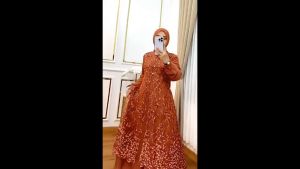 Gamis Brokat Wanita Kondangan Rahma Dres Ceruty Babydoll Full Puring M L XL XXL 3XL Dress Muslimah Panjang Baju Muslim Seragaman Lebaran Kekinian Busui Friendly Ootd Hijab