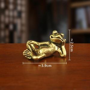 Crafts Tea Pet Decor Retro Brass Mini Frog Miniatures Figurines Vintage Animal Figurine Toad Desktop Ornaments Home Decoration