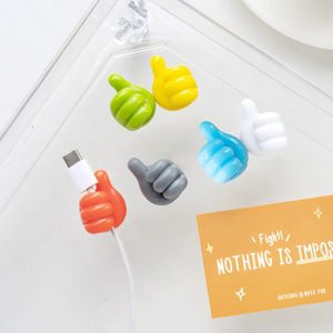 Talao 10pcs Thumb Up Shape Hook soft Wire Cable Holder Multifunctional Plant Vines Clip Random Color