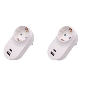 European Power Type C Socket 1/2pcs Standard Multi-functional Wall Plug1 USB ,Type-c Interface Grounding Outlet Home Outlet